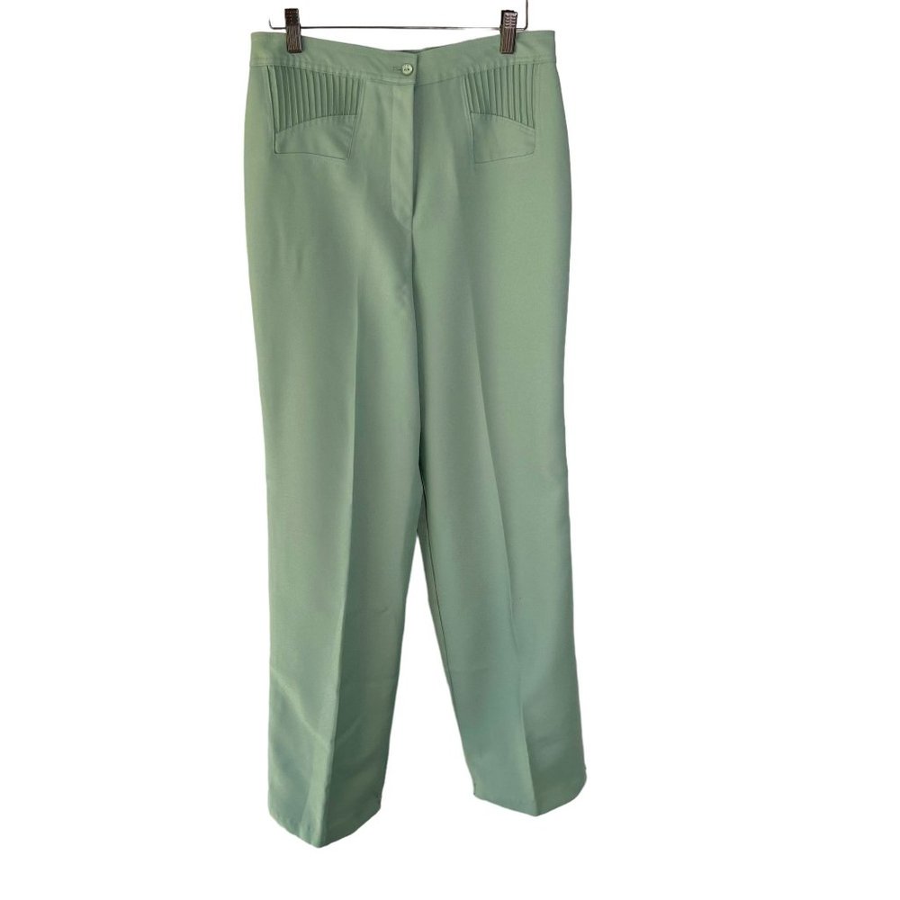 Vintage 70s Green High Rise Wide Leg Medium Tall